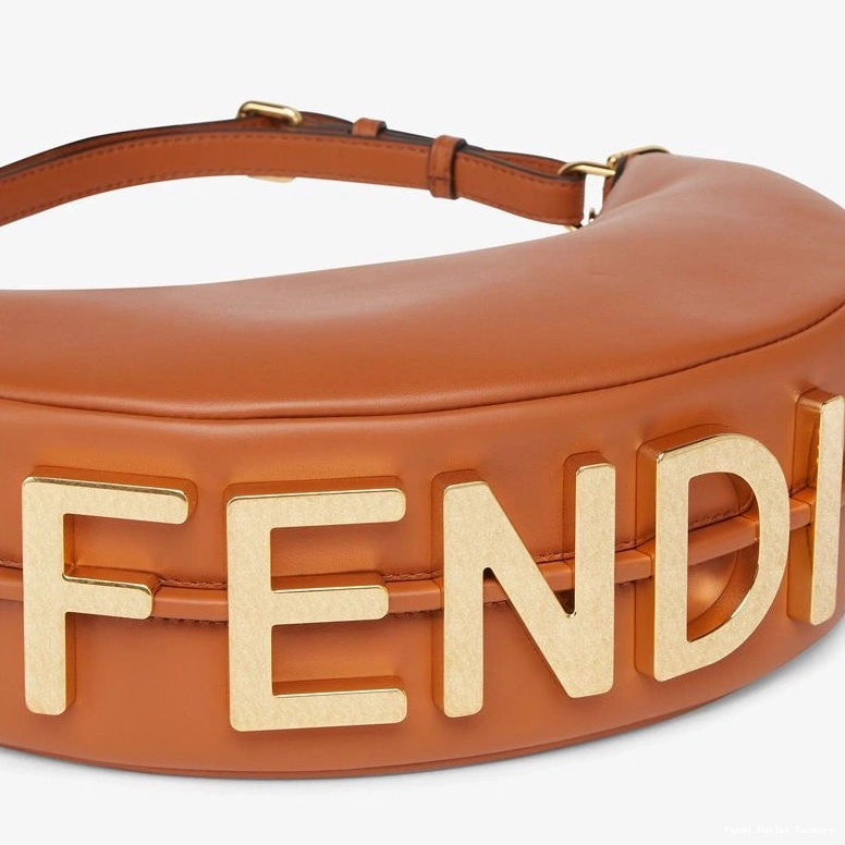 Affordable HOT In Hobo Fendigraphy Leather Fendi Small Brown Bag Calf 0718